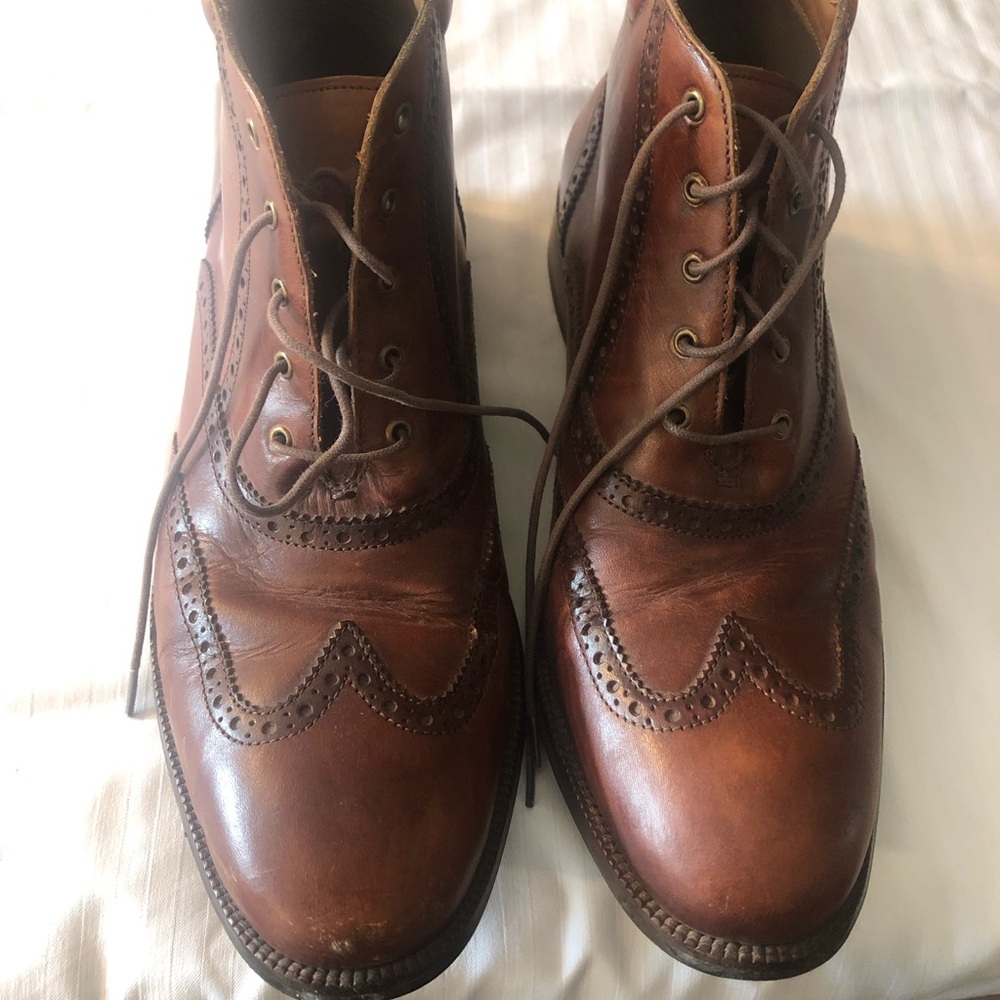Cole Haan Classic Brown Leather Brogue Boots